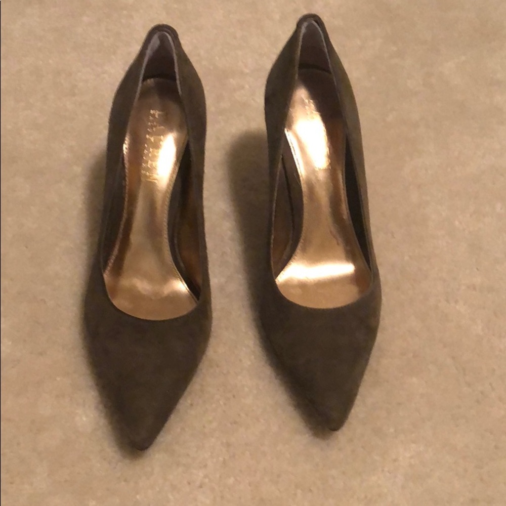 Olive green suede Heels